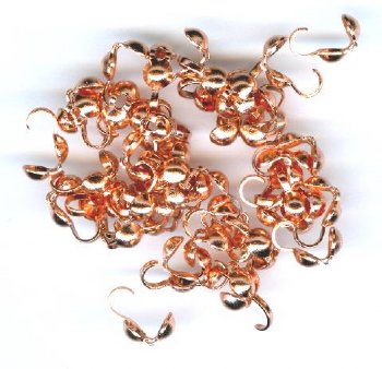50 Copper Plated Clamshell Hook Bead Tips
