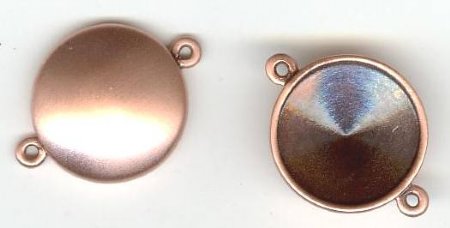 1 14mm Double Loop Rivoli Pendant Setting - Antique Copper