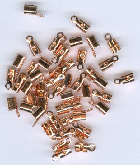 50 8mm Bright Copper Crimp Ends