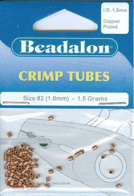 #2 Beadalon Bright Copper Crimp Tubes 1.5 Grams