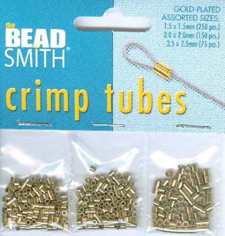 Beadsmith Crimp Tubes Mixed Size Pack - Gold