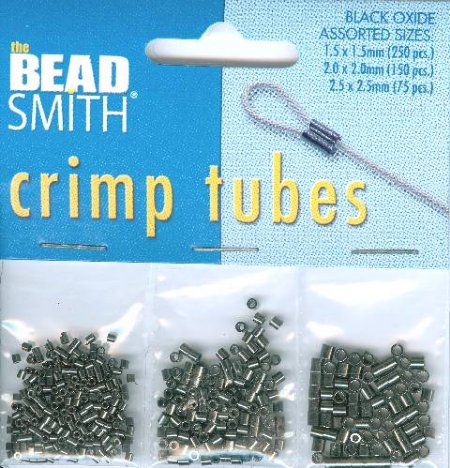 Beadsmith Crimp Tubes Mixed Size Pack - Gunmetal