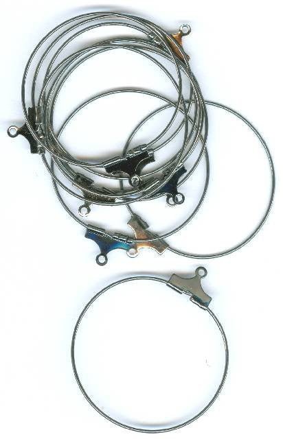5 Pairs of 30mm Gunmetal Plated Earring Hoops