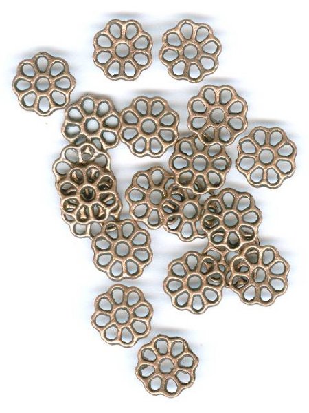 20 8mm Antique Copper Flower Connectors
