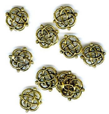 10 9mm Antique Gold Flat Celtic Knot Link