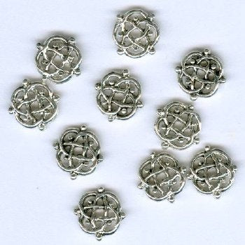 10 9mm Antique Silver Flat Celtic Knot Link