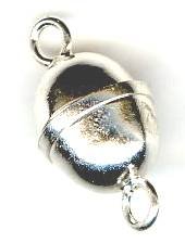 Magnetic - 1 19x10mm Silver Plated Ball Clasp
