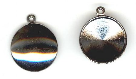 1 14mm Single Loop Rivoli Pendant Setting - Gunmetal