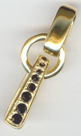1 37mm Gold & Jet Swarovski Pinch Bail