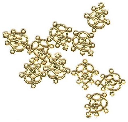 5 Pairs of 13x12mm Gold Plate Heart Drop Earrings
