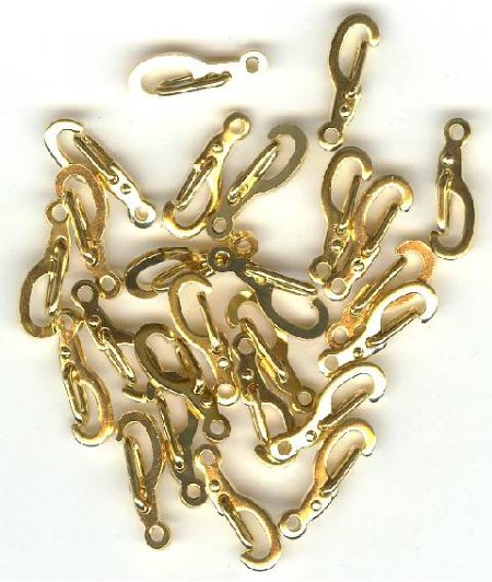 25 14mm Self Closing Gold Clasps