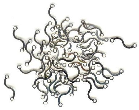 25 15x1mm Squiggle Silver Plate Links