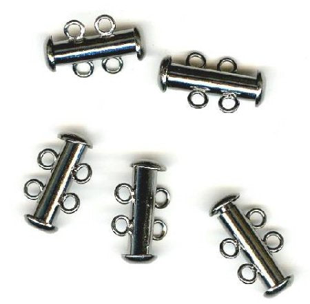 5 sets of 17x10mm Gunmetal 2-Strand Tube Clasps