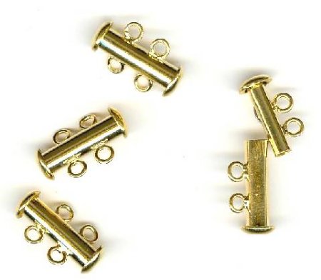 5 sets of 17x10mm Gold  Plate 2-Strand Tube Clasps