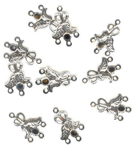 5 Pairs of 21x13mm Stamped Silver Plate Fancy Drop Earrings