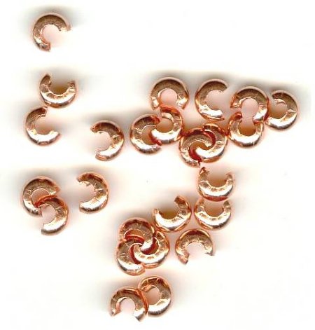 25 4mm Bright Solid Copper Crimp Covers