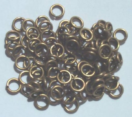 100 5mm Antique Gold Jump Rings