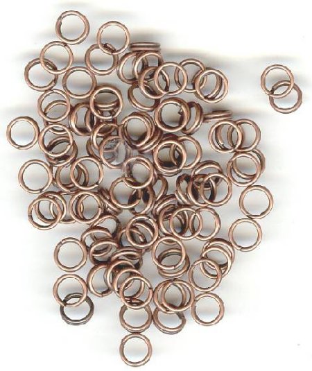 100 5mm Antique Copper Split Rings