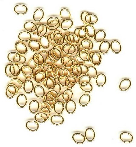100 5x4mm Gold Plated Jump Rings
