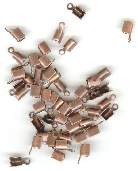 50 8mm Antique Copper Crimp Ends