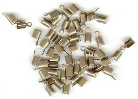 50 8mm Antique Gold Crimp Ends