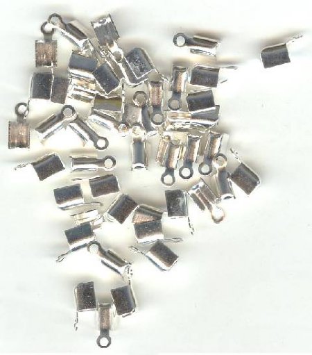 50 8mm Silver Crimp Ends