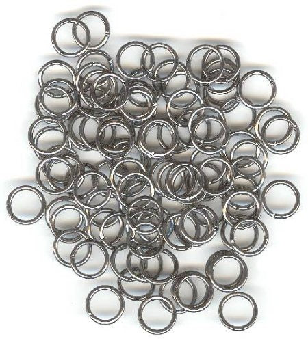 100 9mm Gunmetal Jump Rings