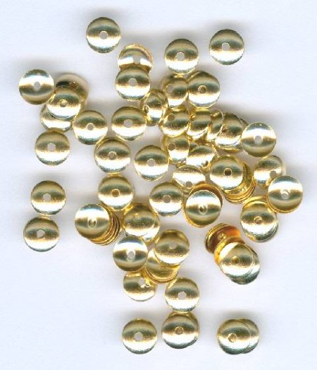 100 4mm Plain Gold Bead Caps