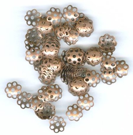 100 3x6mm Antique Copper Daisy Bead Caps