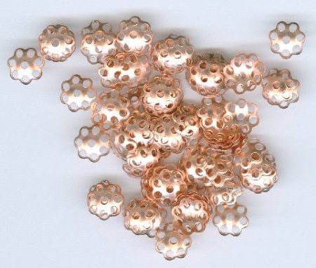 100 3x6mm Bright Copper Daisy Bead Caps
