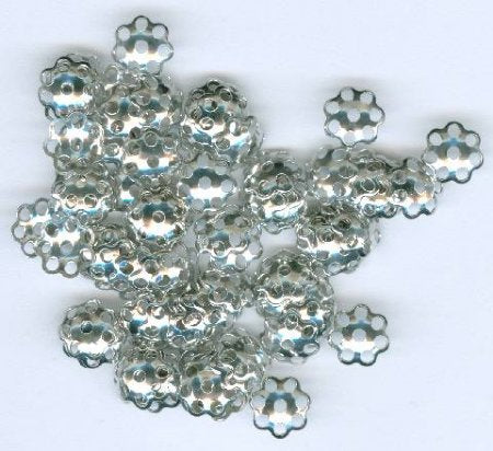 100 3x6mm Nickel Daisy Bead Caps