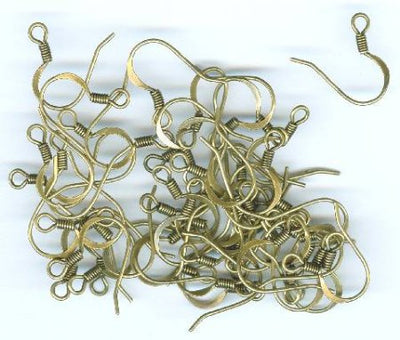 25 Pairs of Antique Gold Flat Fish Hook Earrings