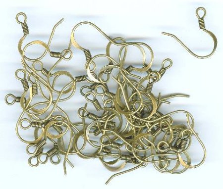 25 Pairs of Antique Gold Flat Fish Hook Earrings