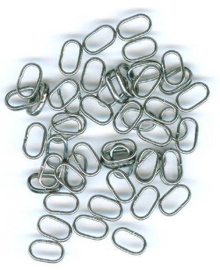 50 8x5mm Gunmetal Flat Oval Jump Rings