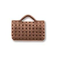 18 10x7mm Antique Copper Grid Ribbon Ends