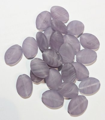 25 16x11mm Flat Oval Marble Matte Violet