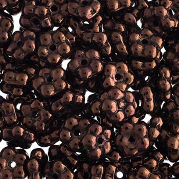 50, 5mm Jet Bronze Lustre Glass Forget Me Not Flower Beads