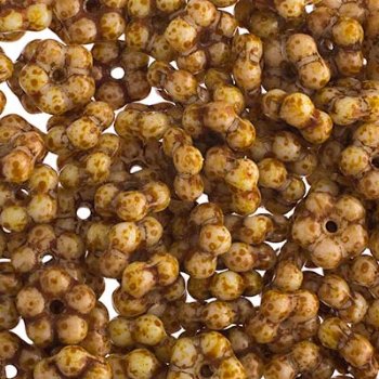 50, 5mm Light Brown Alabaster Travertine Glass Forget Me Not Flower Beads