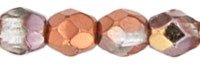 100 3mm Crystal Capri Half Coated Faceted Glass Beads