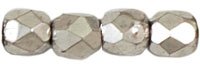 100 3mm Labrador Silver Full Coat Faceted Glass Beads