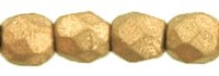 100 3mm Metallic Pale Bronze Gold Faceted Glass Beads