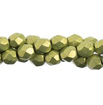 100 3mm Lime Punch Saturated Metallic Faceted Beads