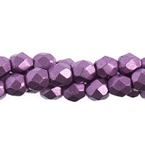 100 3mm Spring Crocus Saturated Metallic Faceted Beads