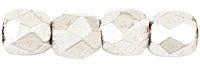 50 3mm Fine Silver Plated Faceted Glass Beads