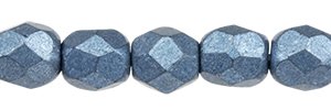 100 3mm Blue Stone Saturated Metallic Faceted Beads