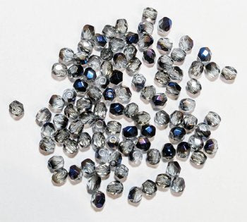 100 4mm Faceted Crystal Azuro Firepolish Beads