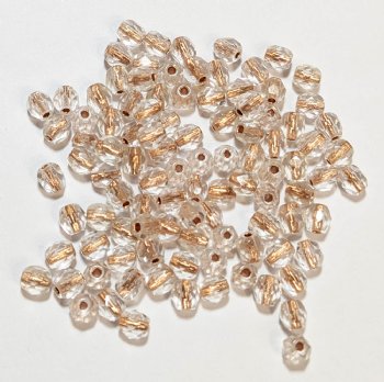 100 4mm Faceted Copperlined Crystal Firepolish Beads