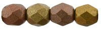 100 4mm Faceted Matte Metallic Gold AB Firepolish Beads