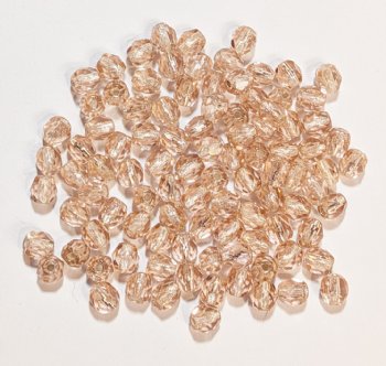 100 4mm Faceted Silverlined Rosaline Firepolish Beads