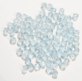 100, 4mm Faceted Light Azore Czech Firepolish Beads